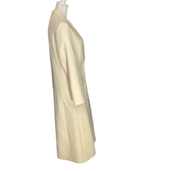 Epoca Modell Bremen Womens Vintage Cream Double Breasted Wool Long Coat Size 36 - Picture 4 of 13